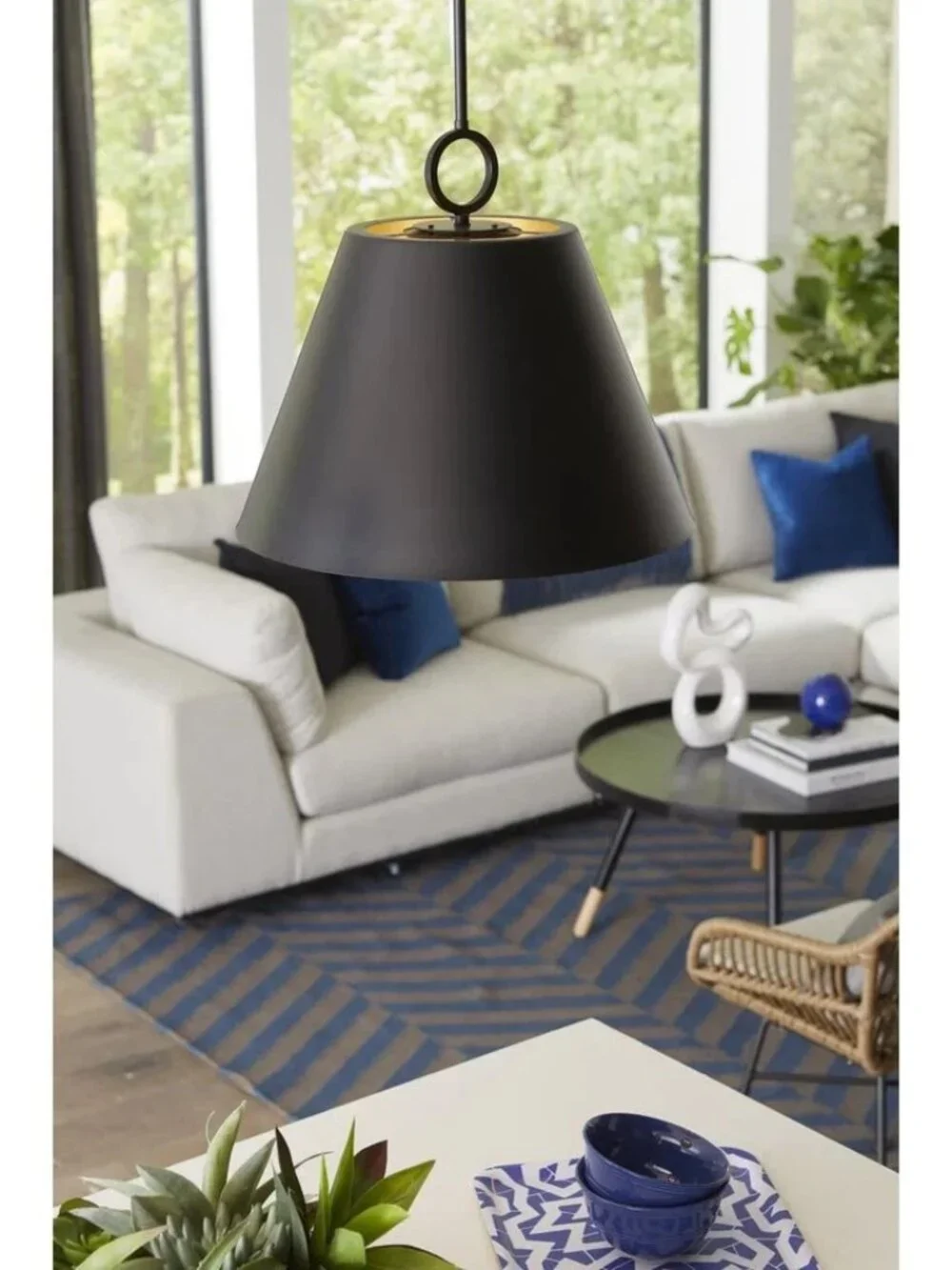 Progress Lighting Parkhurst Pendant Light 18 in, Matte Black